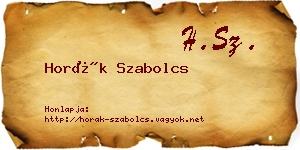 Horák Szabolcs névjegykártya