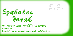 szabolcs horak business card